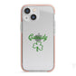 Personalised Name Shamrock iPhone 13 Mini TPU Impact Case with Pink Edges