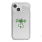 Personalised Name Shamrock iPhone 13 Mini TPU Impact Case with White Edges