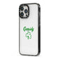 Personalised Name Shamrock iPhone 13 Pro Max Black Impact Case Side Angle on Silver phone