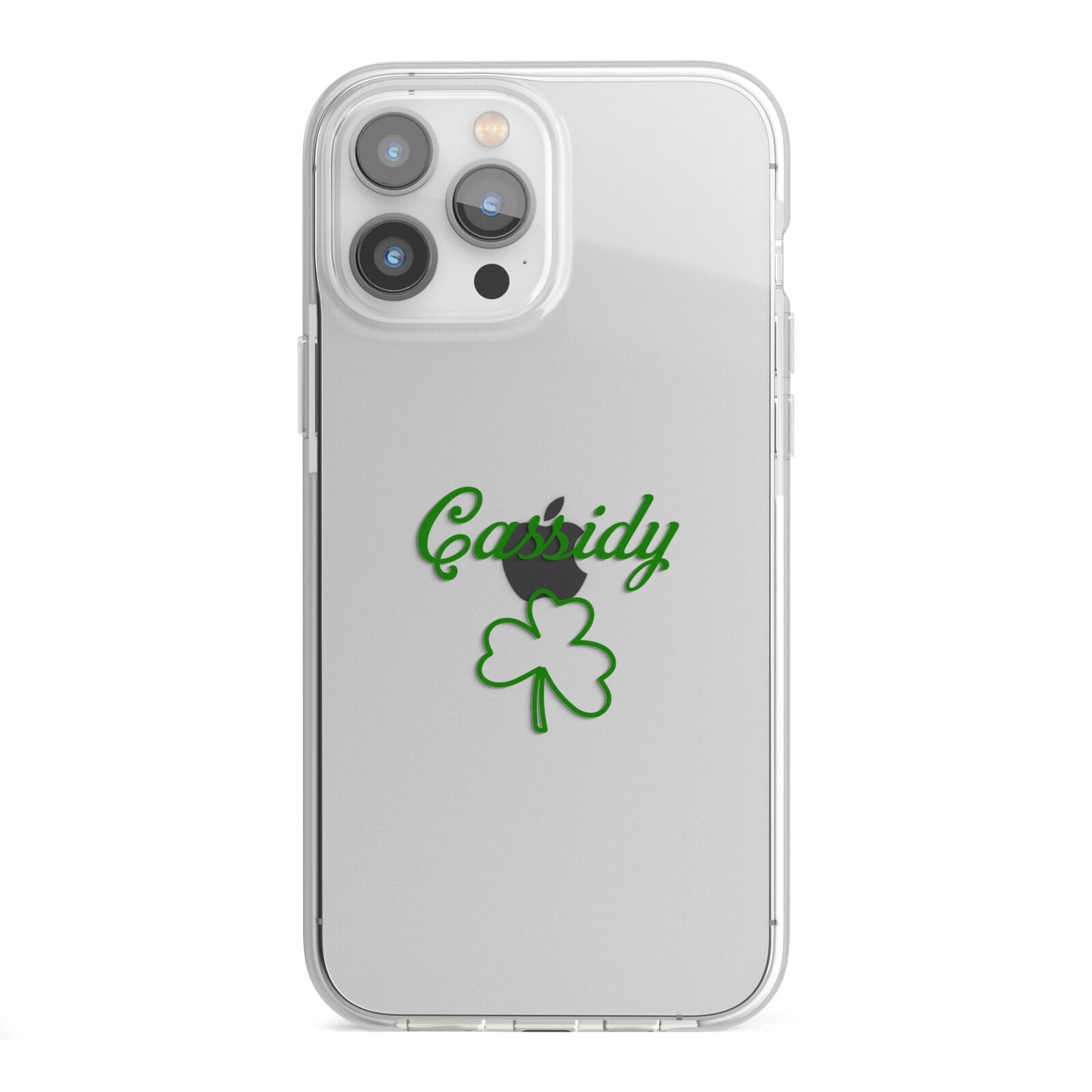 Personalised Name Shamrock iPhone 13 Pro Max TPU Impact Case with White Edges