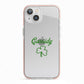 Personalised Name Shamrock iPhone 13 TPU Impact Case with Pink Edges