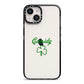 Personalised Name Shamrock iPhone 14 Black Impact Case on Silver phone