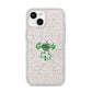 Personalised Name Shamrock iPhone 14 Glitter Tough Case Starlight