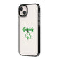 Personalised Name Shamrock iPhone 14 Plus Black Impact Case Side Angle on Silver phone