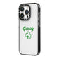 Personalised Name Shamrock iPhone 14 Pro Black Impact Case Side Angle on Silver phone