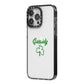 Personalised Name Shamrock iPhone 14 Pro Max Black Impact Case Side Angle on Silver phone