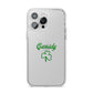 Personalised Name Shamrock iPhone 14 Pro Max Clear Tough Case Silver