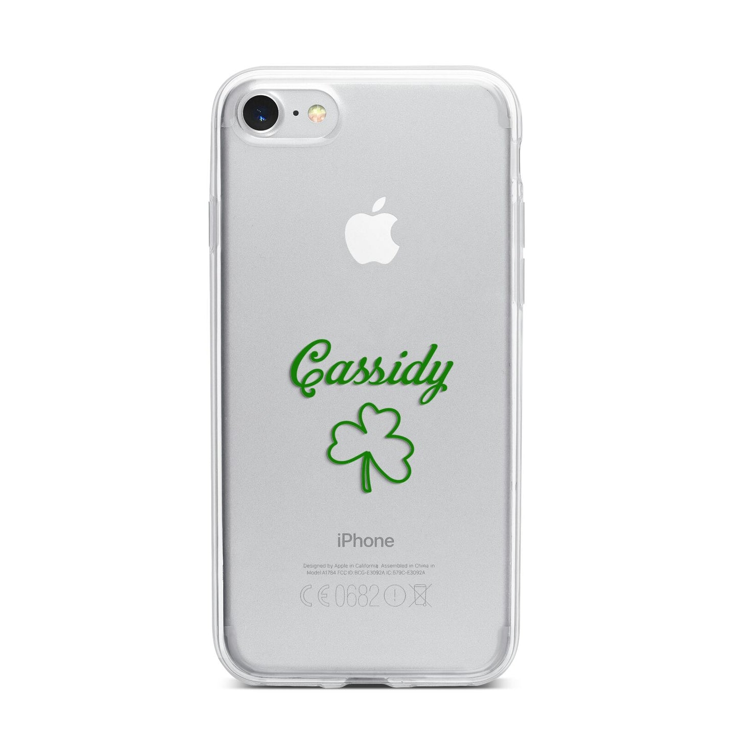 Personalised Name Shamrock iPhone 7 Bumper Case on Silver iPhone