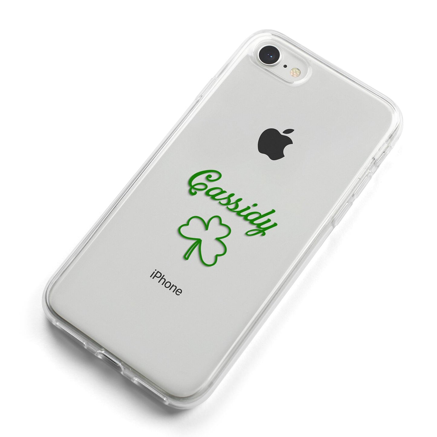 Personalised Name Shamrock iPhone 8 Bumper Case on Silver iPhone Alternative Image