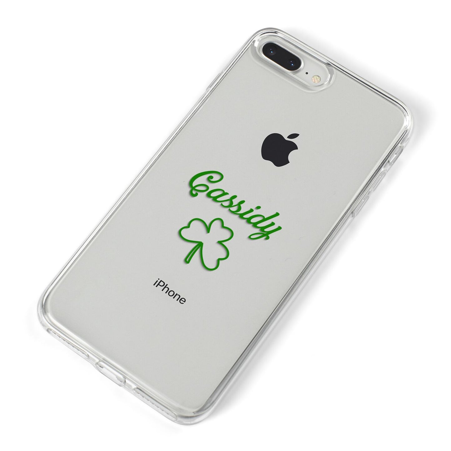 Personalised Name Shamrock iPhone 8 Plus Bumper Case on Silver iPhone Alternative Image