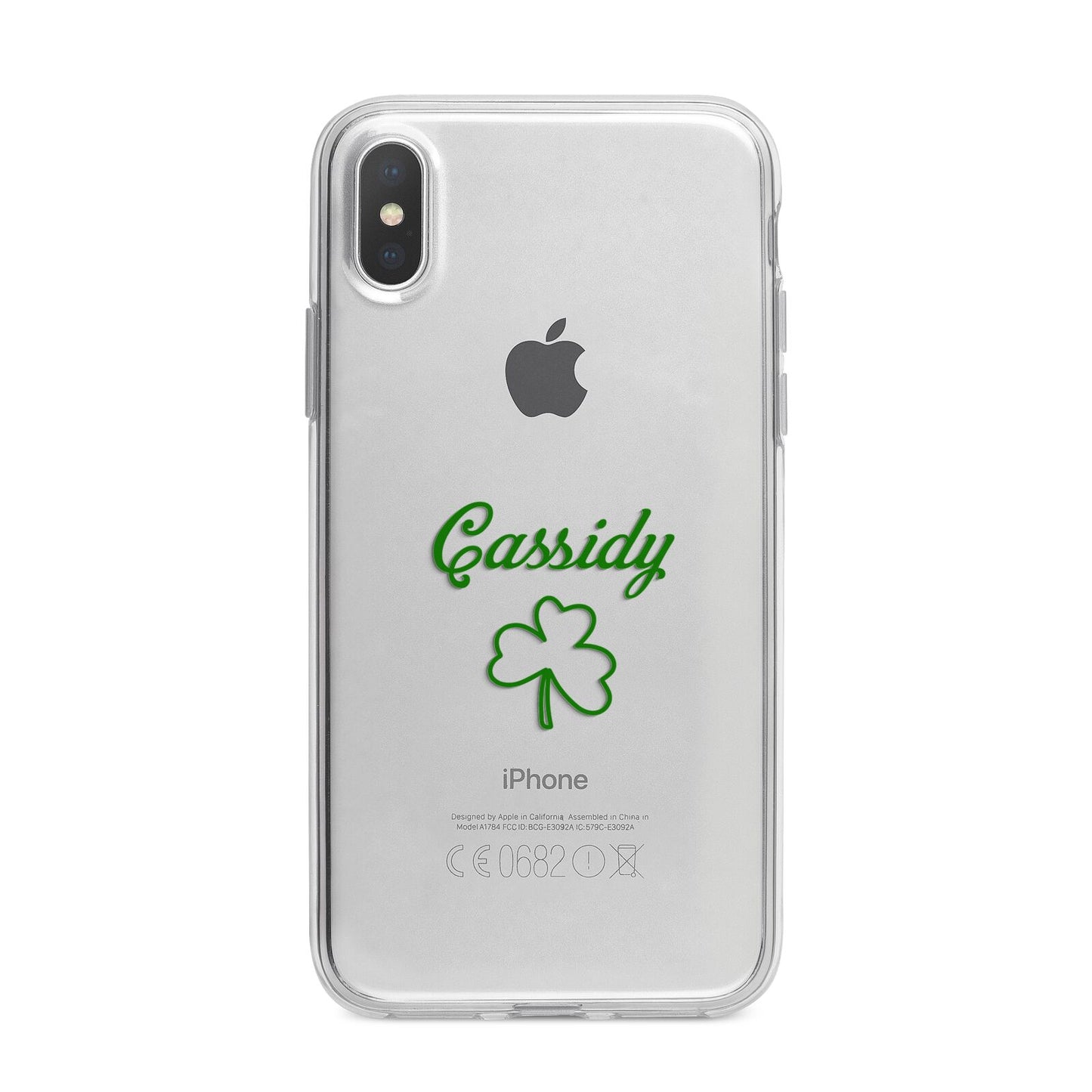 Personalised Name Shamrock iPhone X Bumper Case on Silver iPhone Alternative Image 1