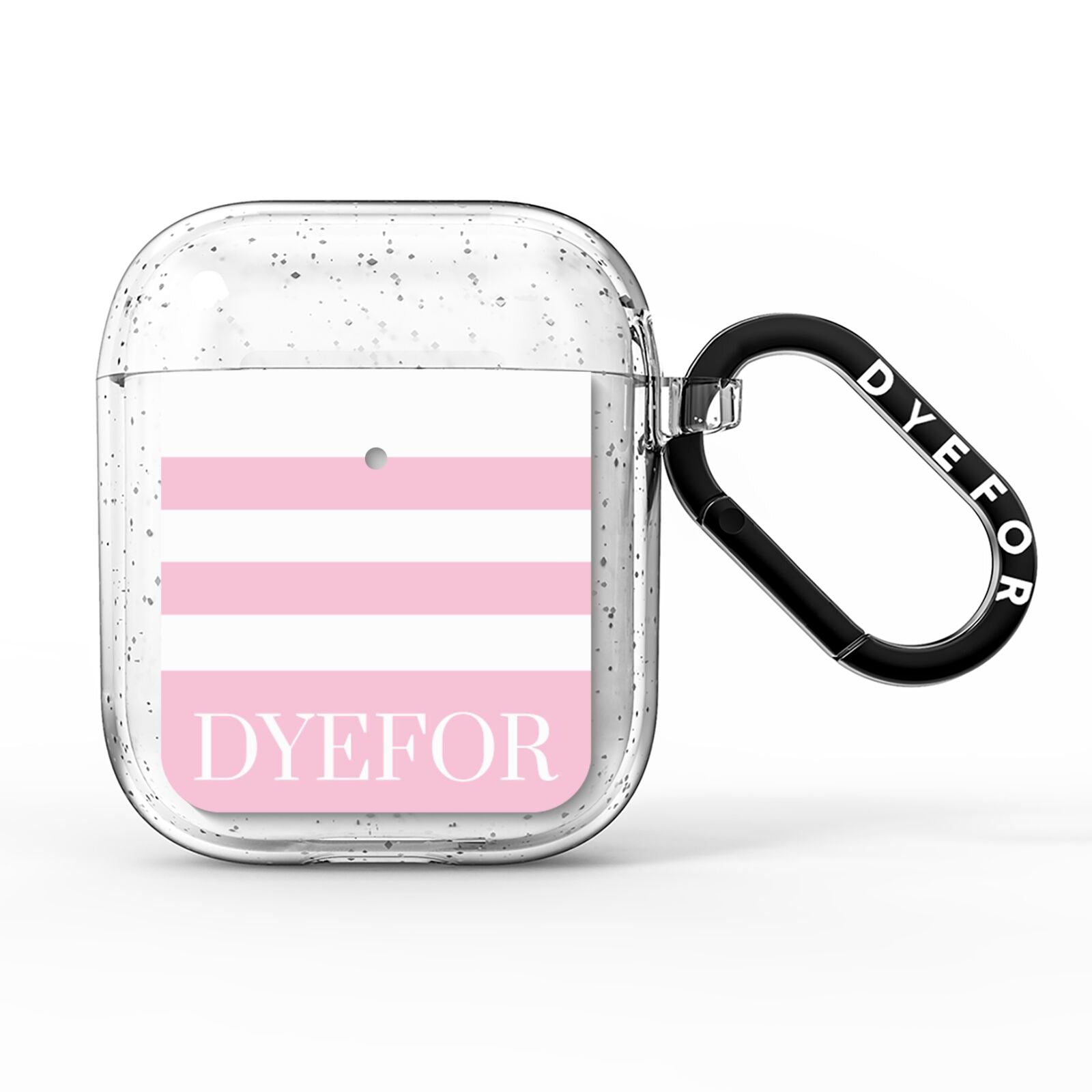Personalised Name Striped AirPods Glitter Case