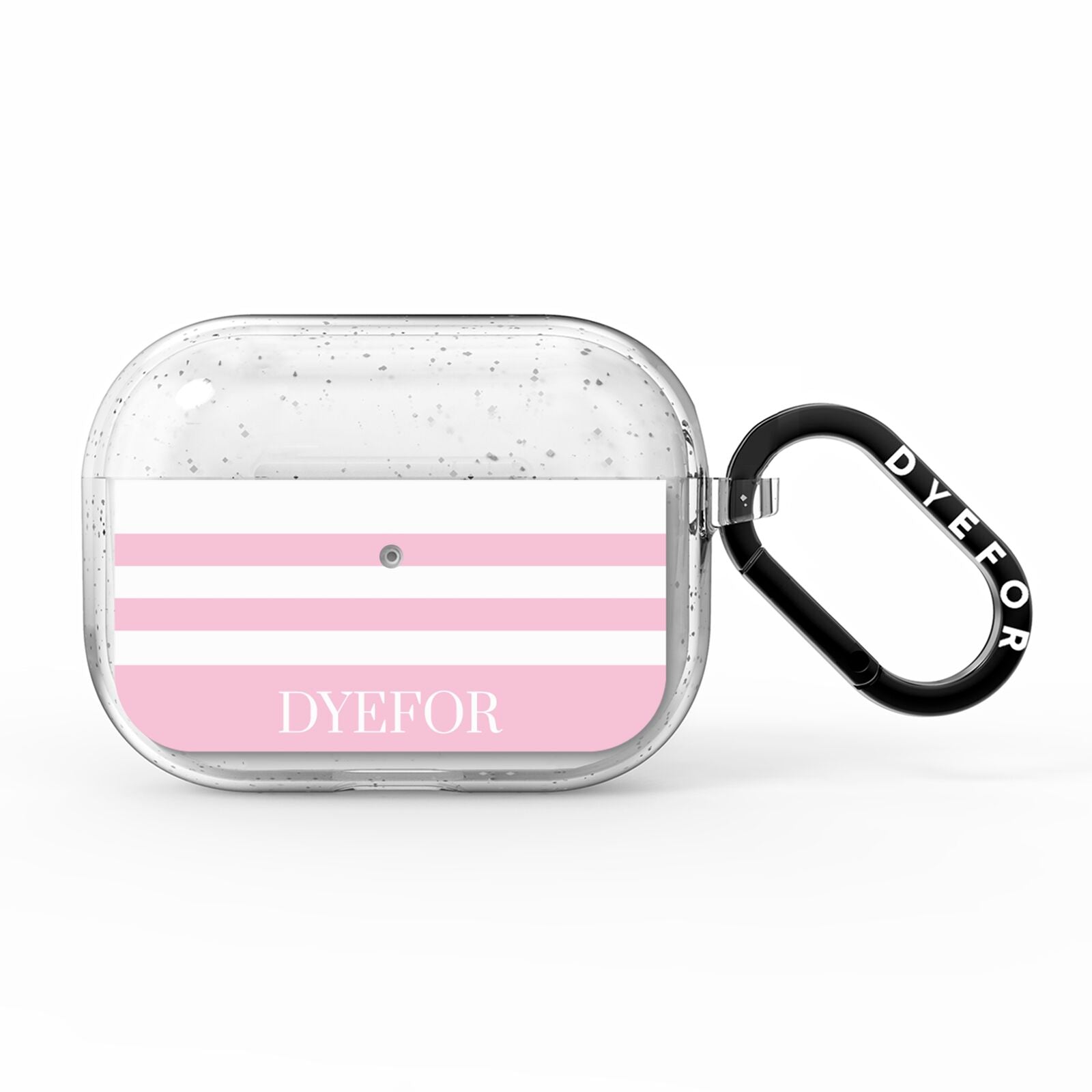 Personalised Name Striped AirPods Pro Glitter Case