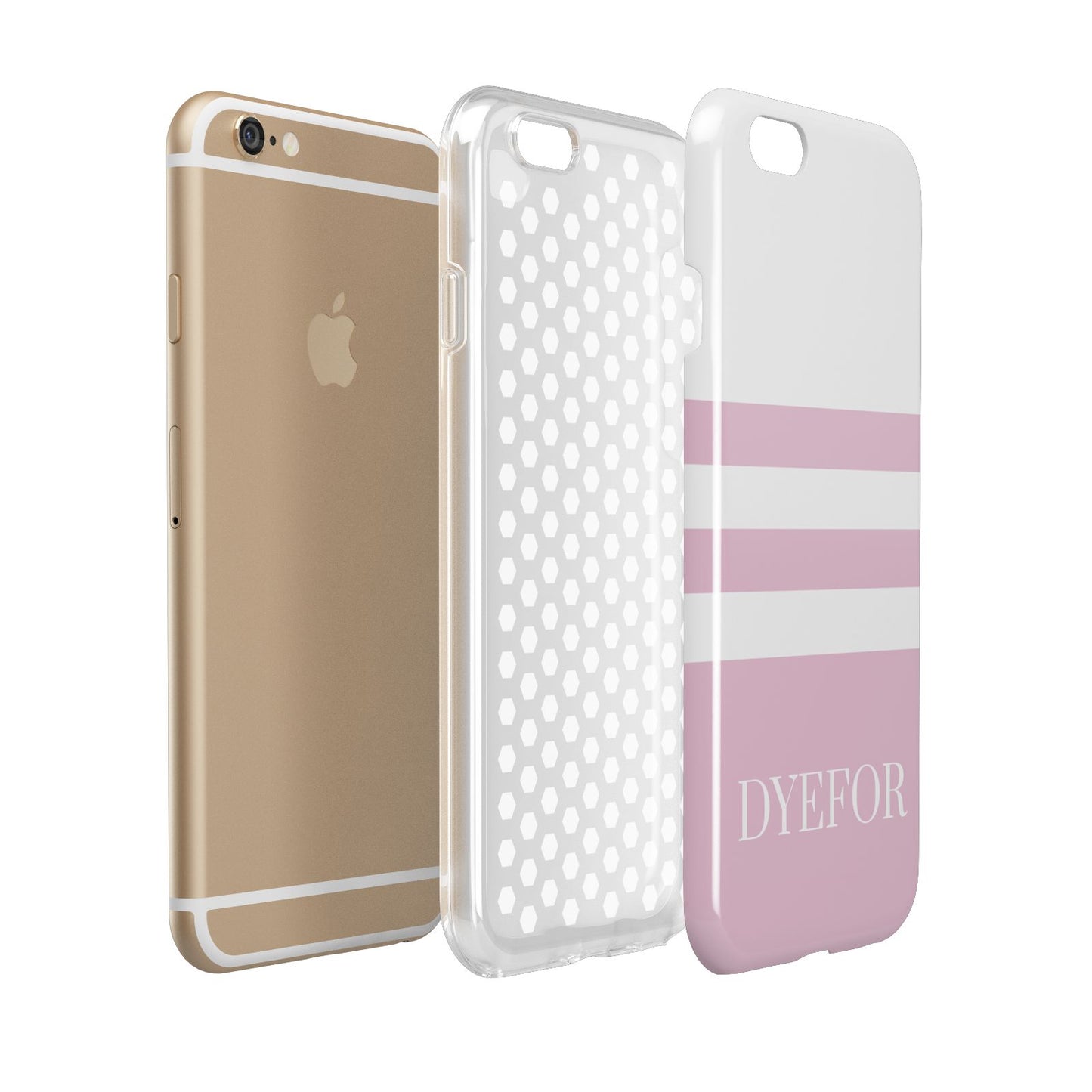 Personalised Name Striped Apple iPhone 6 3D Tough Case Expanded view