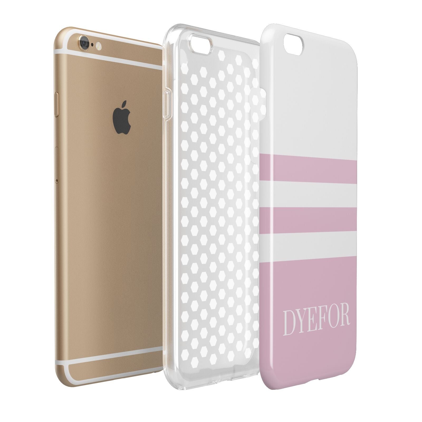 Personalised Name Striped Apple iPhone 6 Plus 3D Tough Case Expand Detail Image