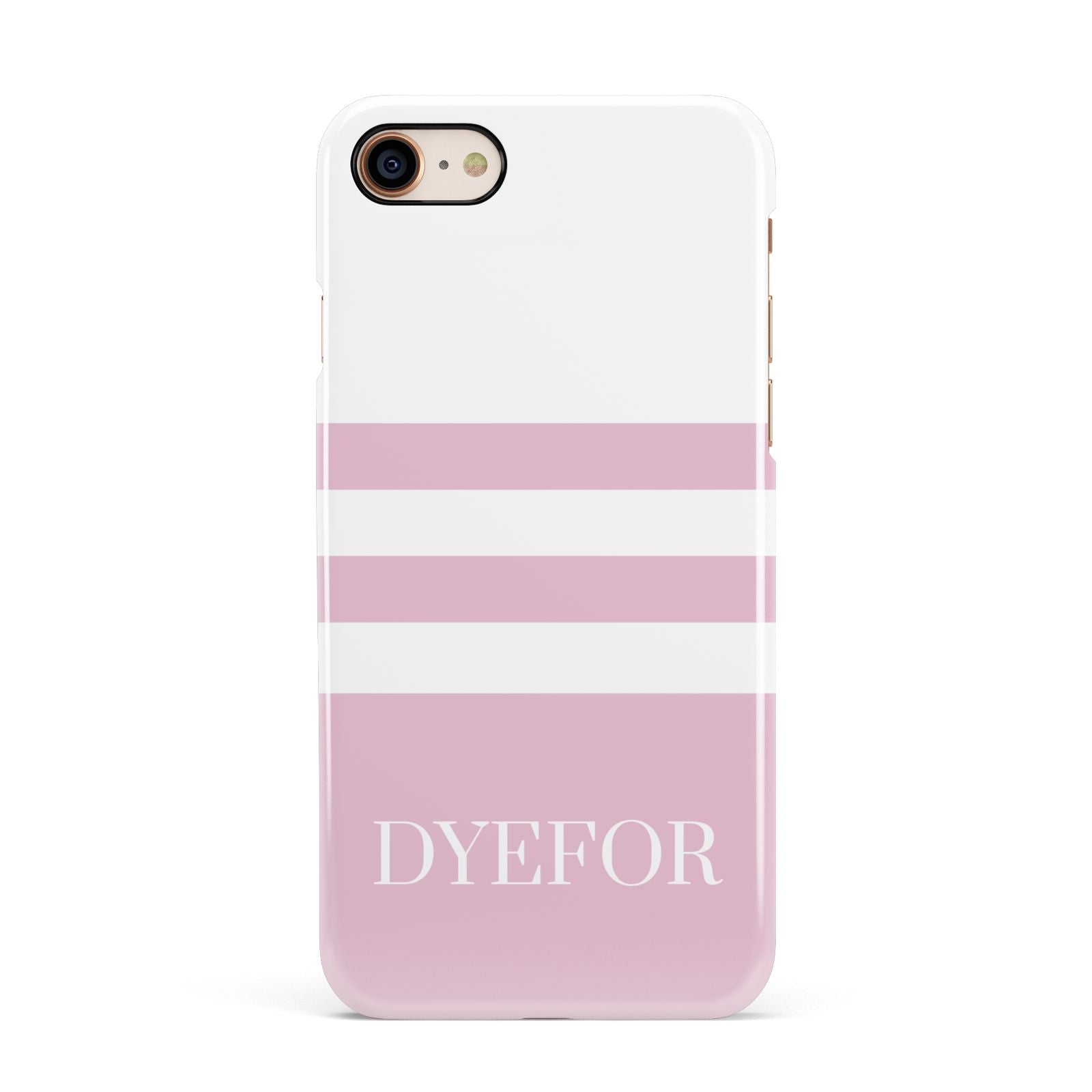 Personalised Name Striped Apple iPhone 7 8 3D Snap Case