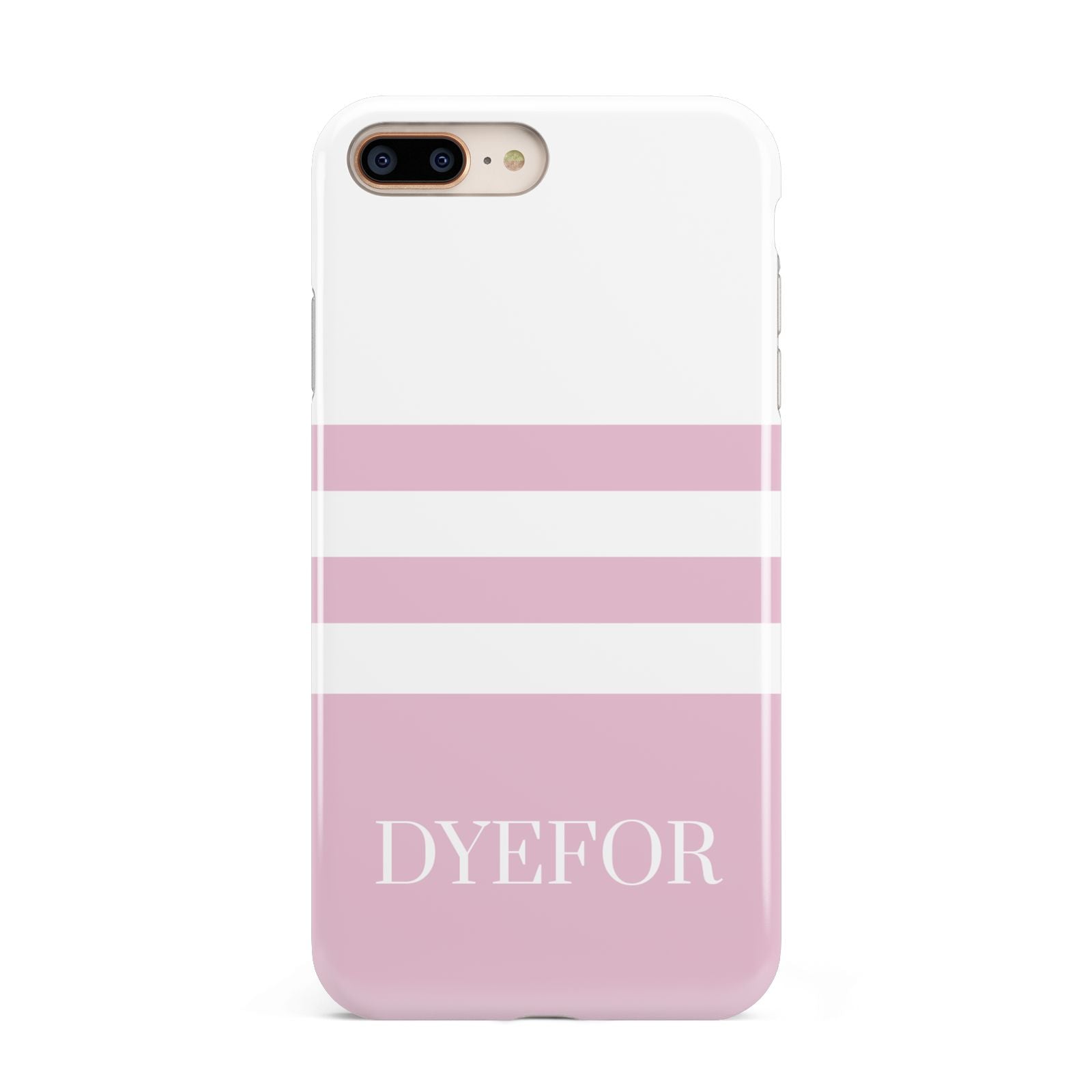 Personalised Name Striped Apple iPhone 7 8 Plus 3D Tough Case