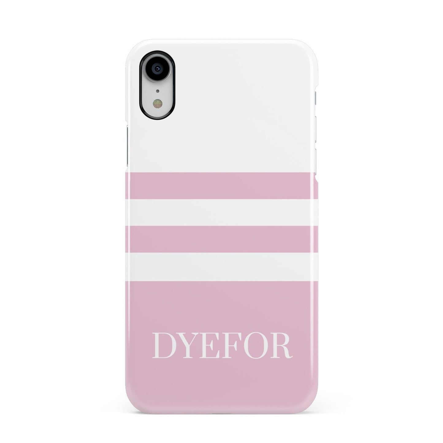 Personalised Name Striped Apple iPhone XR White 3D Snap Case