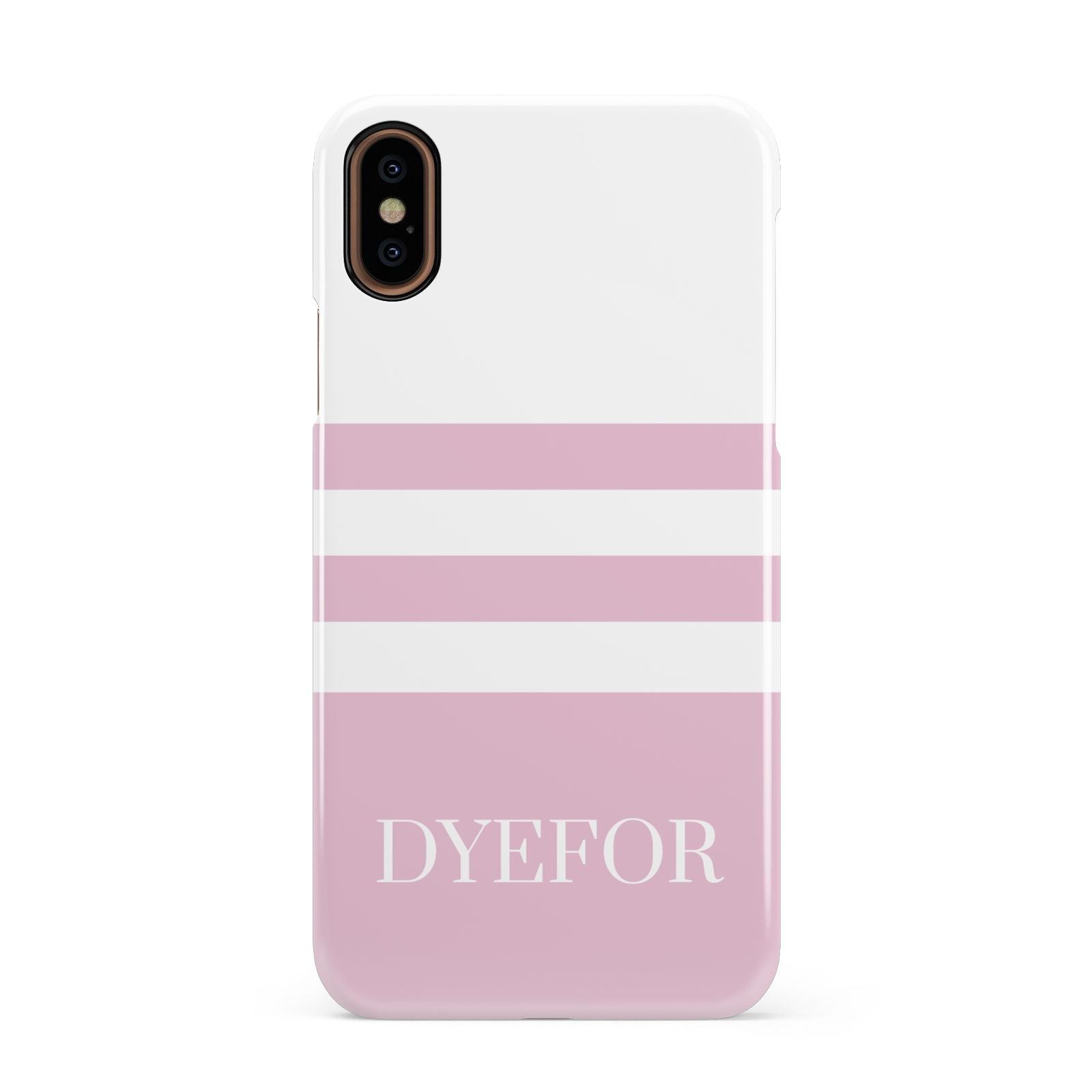 Personalised Name Striped Apple iPhone XS 3D Snap Case