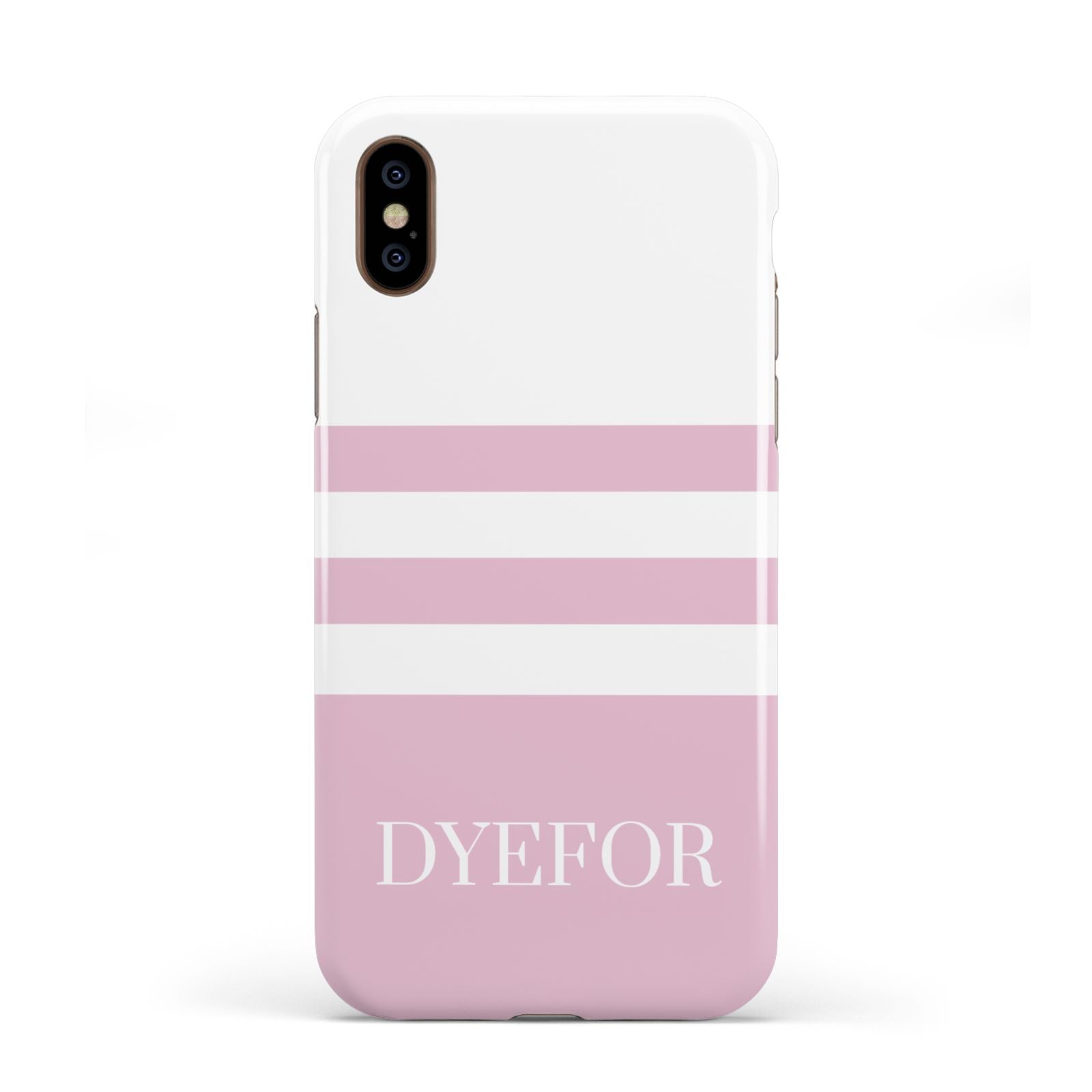 Personalised Name Striped Apple iPhone XS 3D Tough