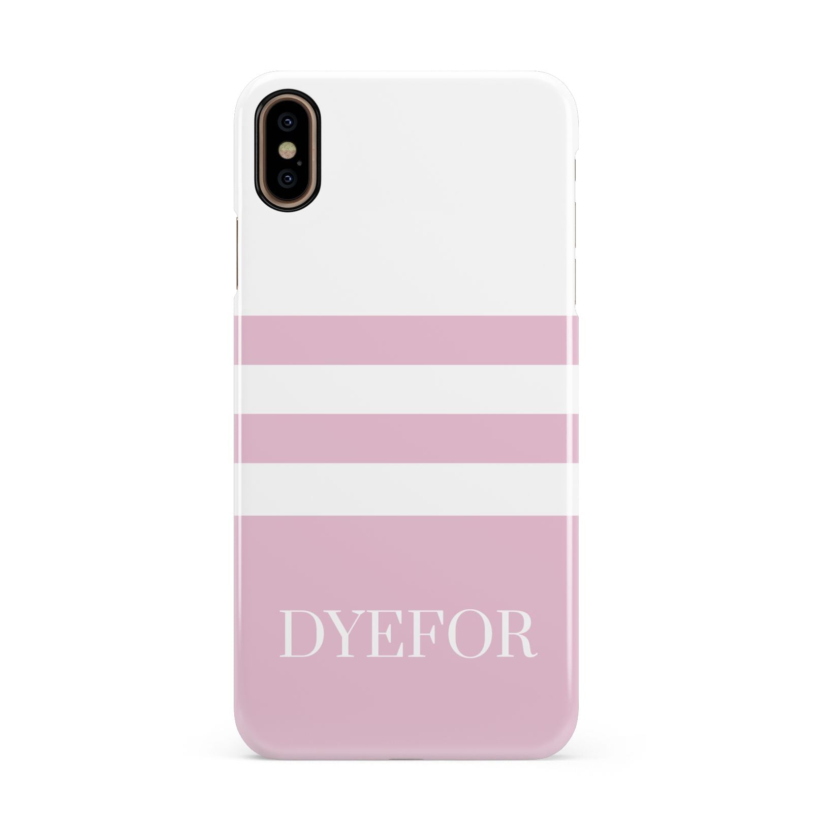 Personalised Name Striped Apple iPhone Xs Max 3D Snap Case