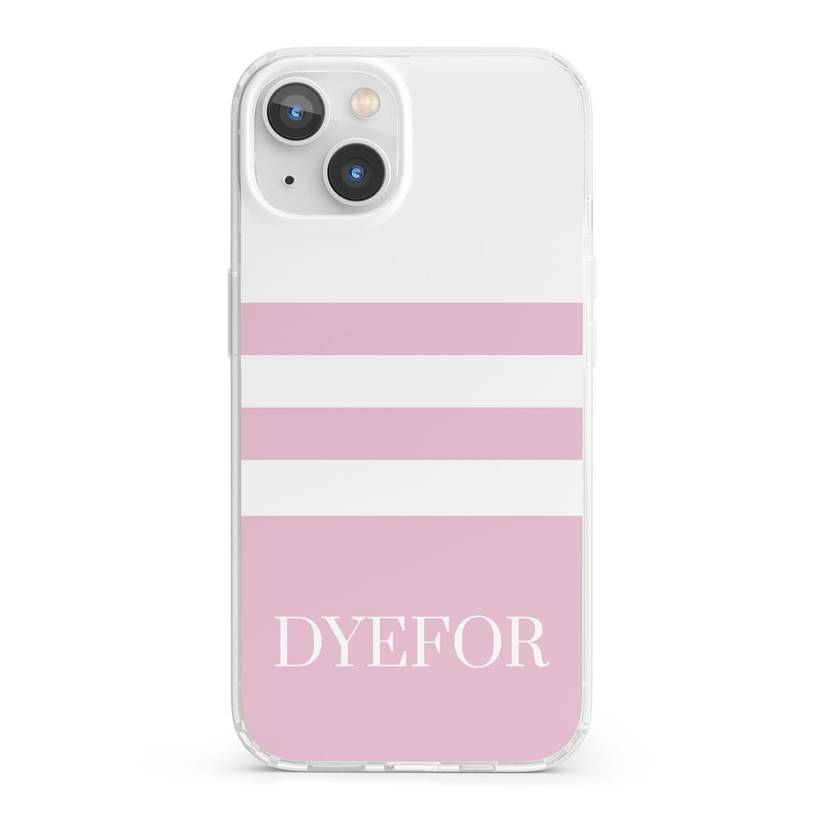Personalised Name Striped iPhone 13 Clear Bumper Case