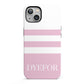 Personalised Name Striped iPhone 13 Full Wrap 3D Tough Case