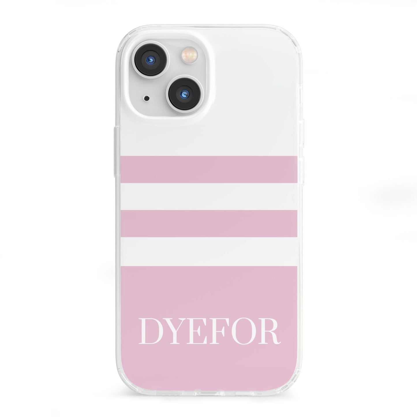 Personalised Name Striped iPhone 13 Mini Clear Bumper Case