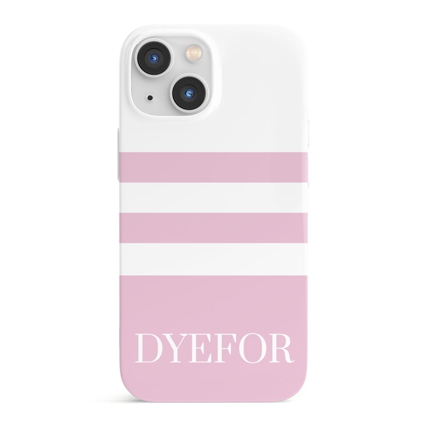 Personalised Name Striped iPhone 13 Mini Full Wrap 3D Snap Case