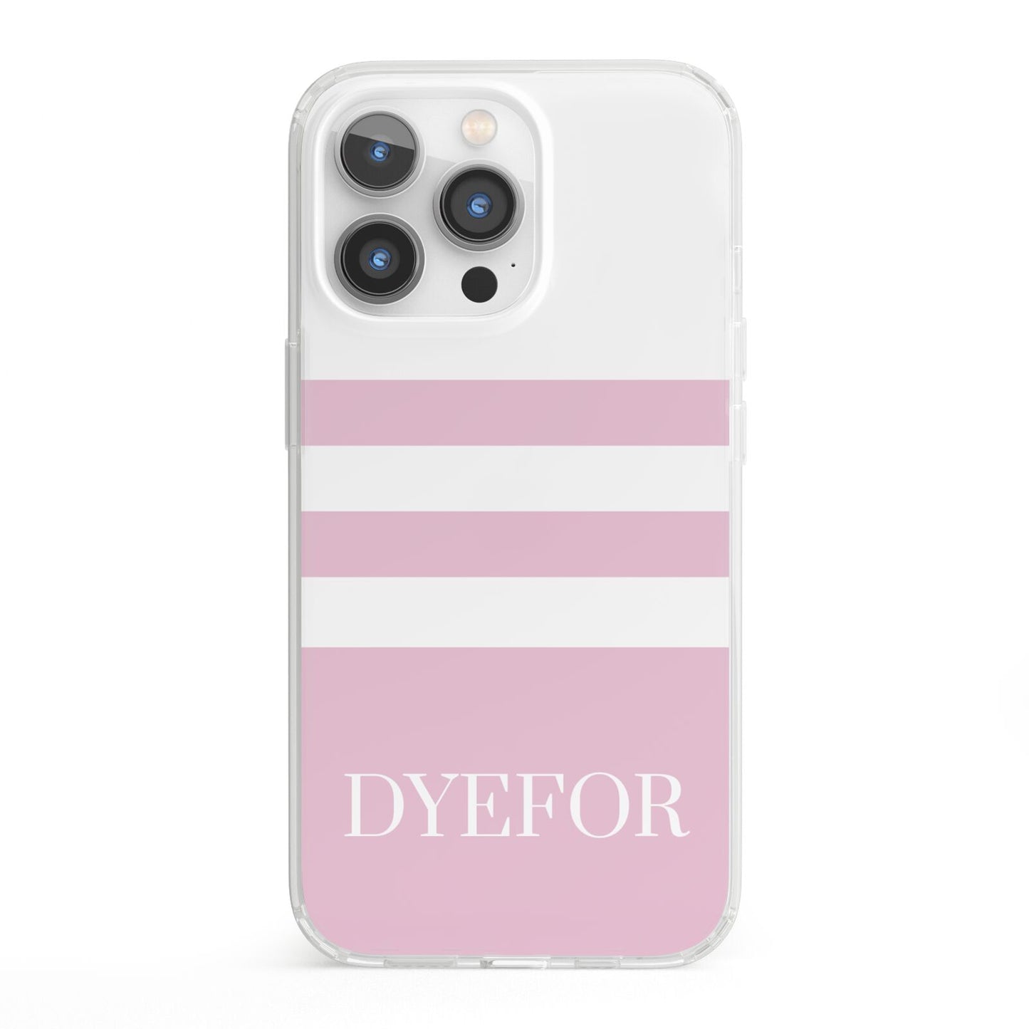 Personalised Name Striped iPhone 13 Pro Clear Bumper Case