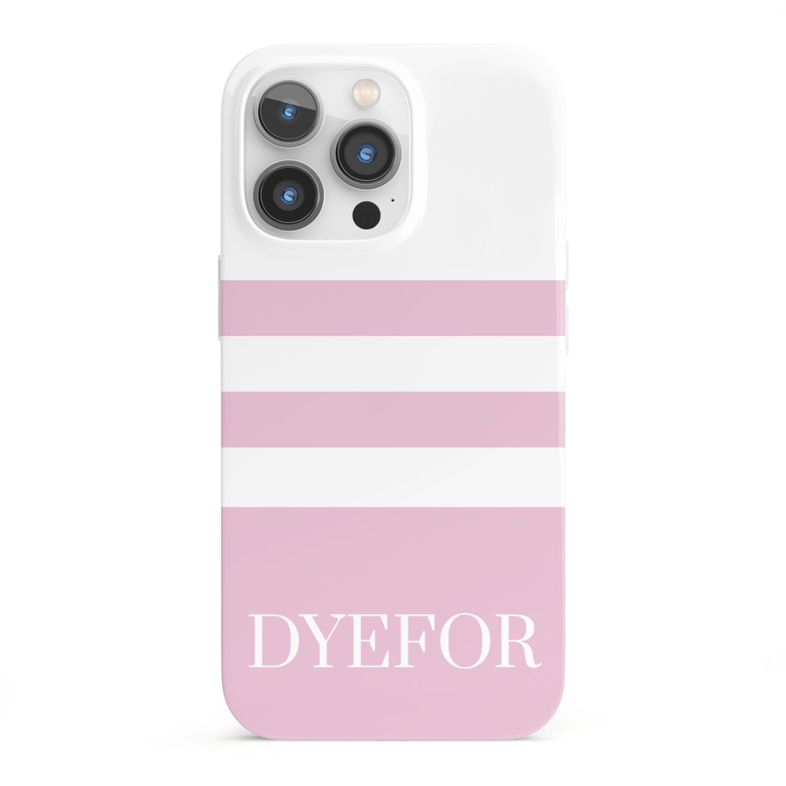 Personalised Name Striped iPhone 13 Pro Full Wrap 3D Snap Case