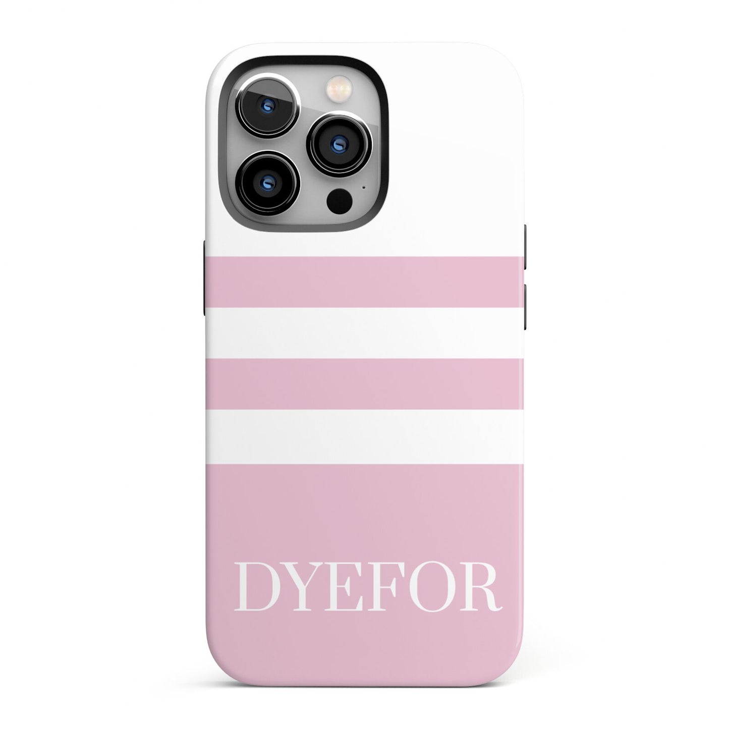 Personalised Name Striped iPhone 13 Pro Full Wrap 3D Tough Case