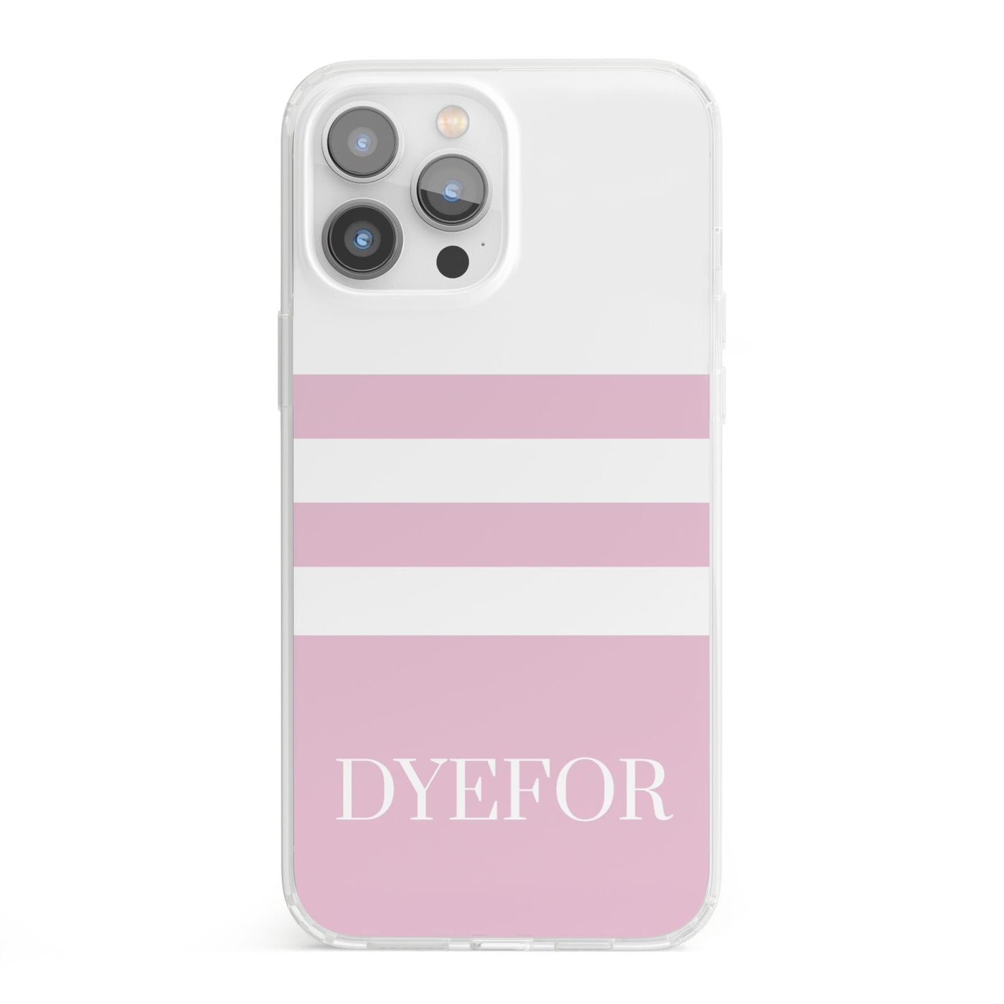 Personalised Name Striped iPhone 13 Pro Max Clear Bumper Case