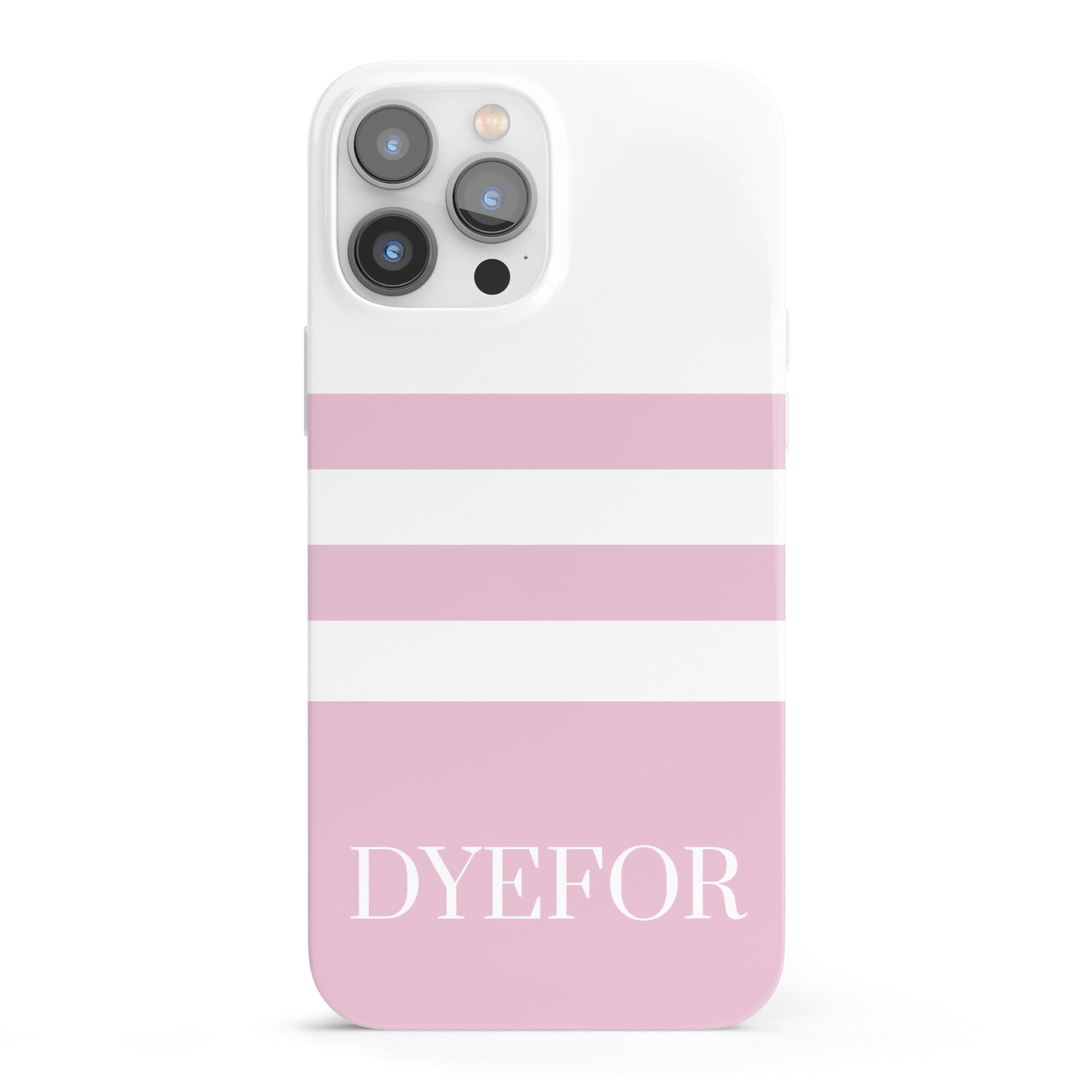 Personalised Name Striped iPhone 13 Pro Max Full Wrap 3D Snap Case