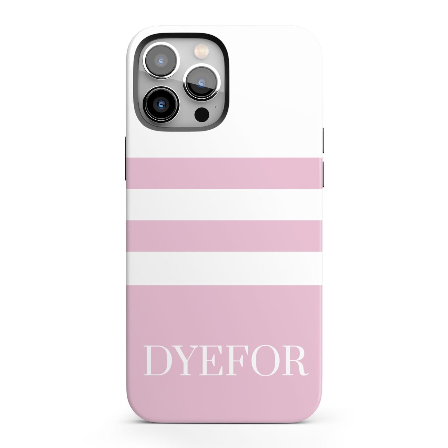 Personalised Name Striped iPhone 13 Pro Max Full Wrap 3D Tough Case