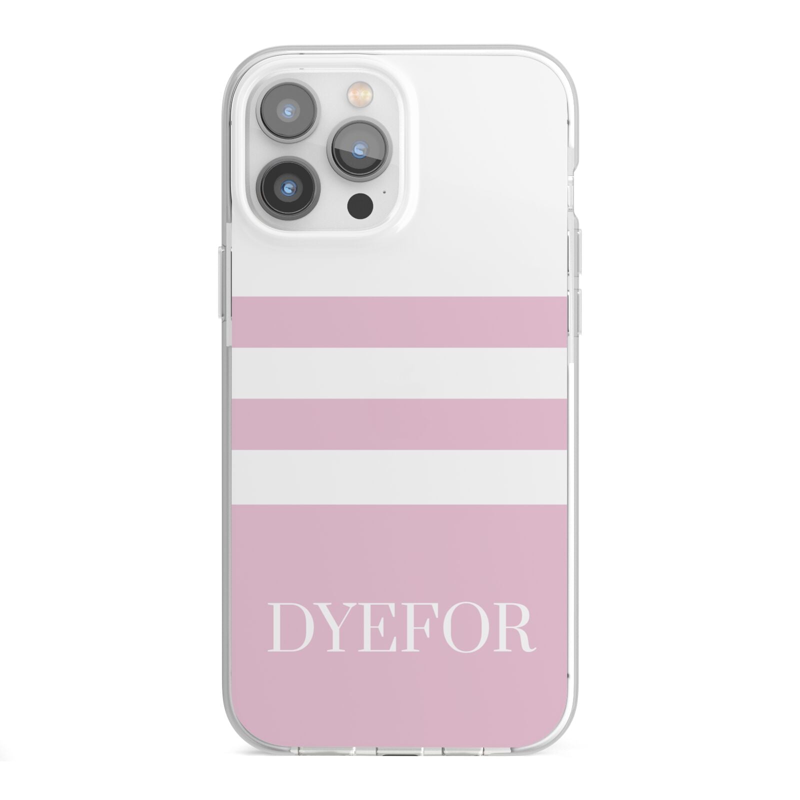 Personalised Name Striped iPhone 13 Pro Max TPU Impact Case with White Edges