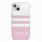 Personalised Name Striped iPhone 13 TPU Impact Case with White Edges