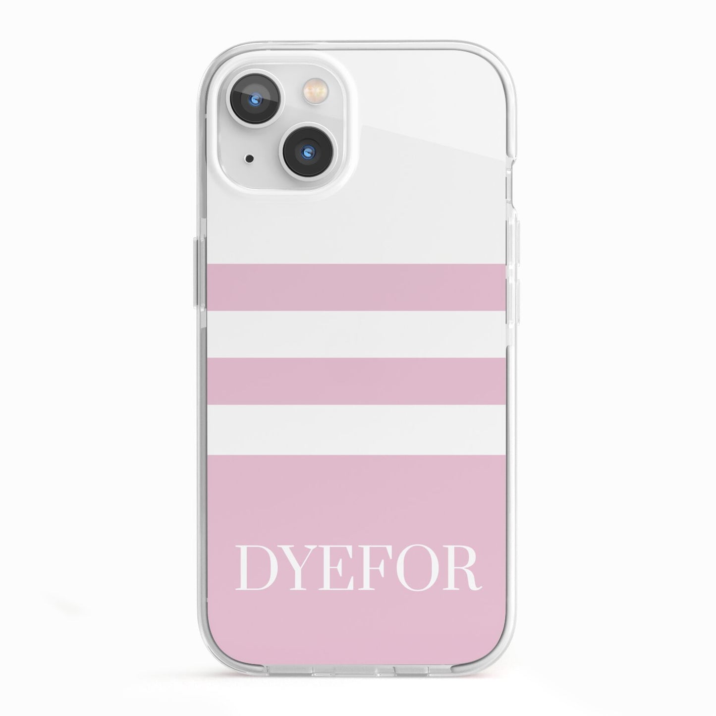Personalised Name Striped iPhone 13 TPU Impact Case with White Edges