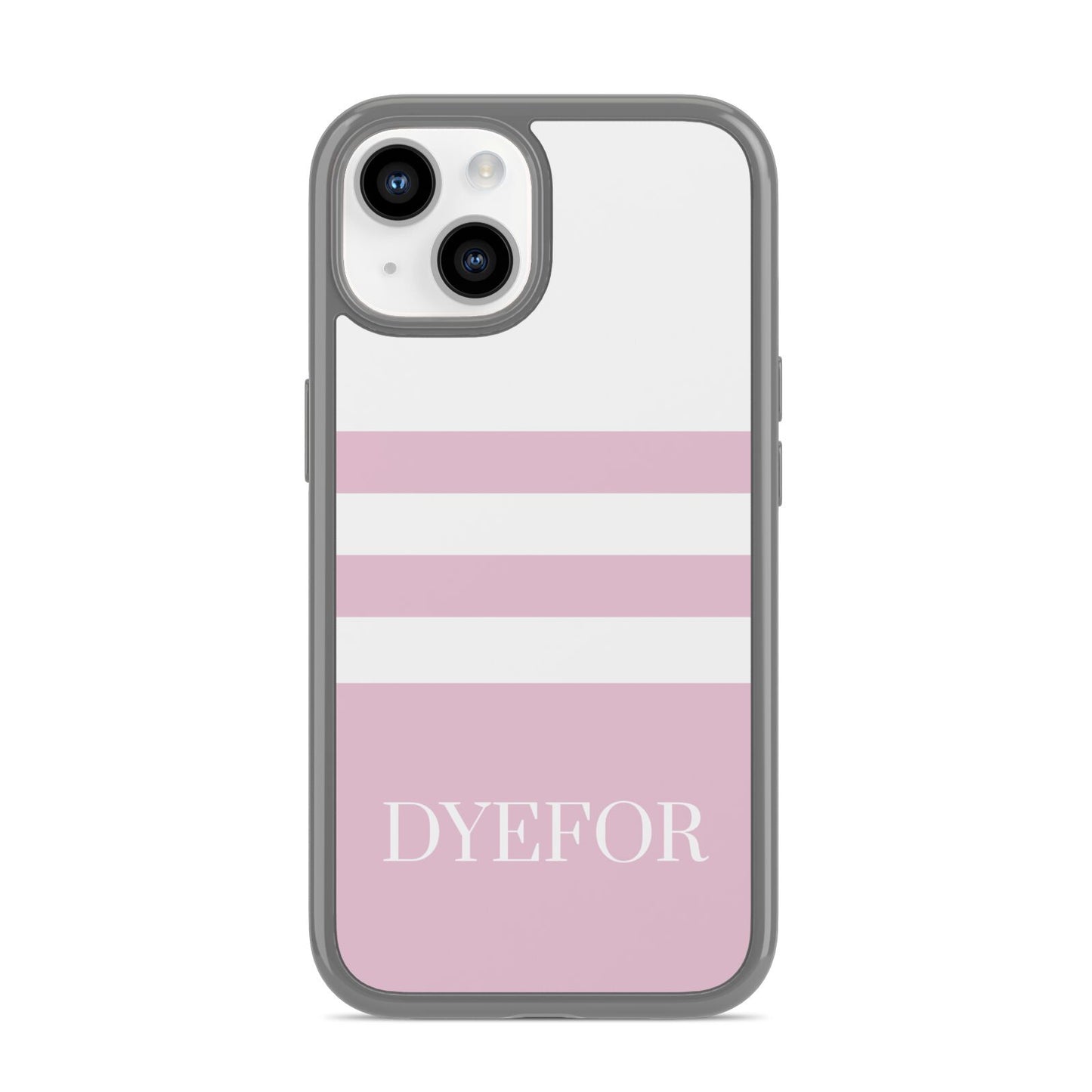 Personalised Name Striped iPhone 14 Clear Tough Case Starlight
