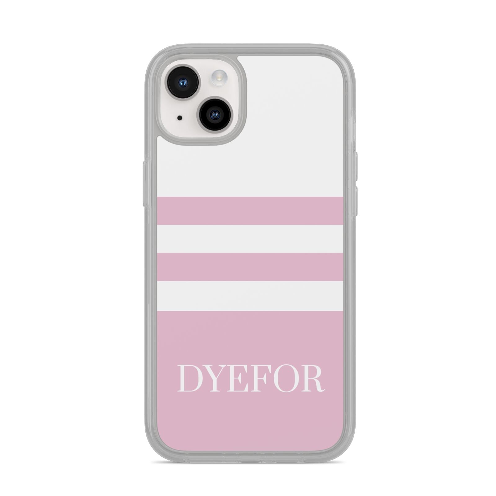 Personalised Name Striped iPhone 14 Plus Clear Tough Case Starlight