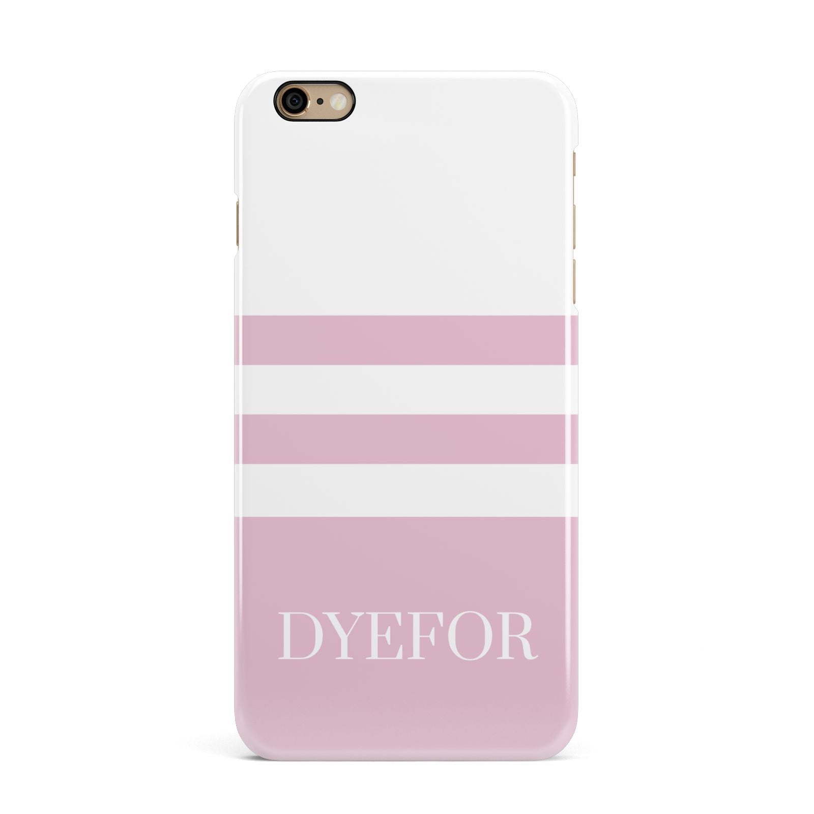 Personalised Name Striped iPhone 6 Plus 3D Snap Case on Gold Phone
