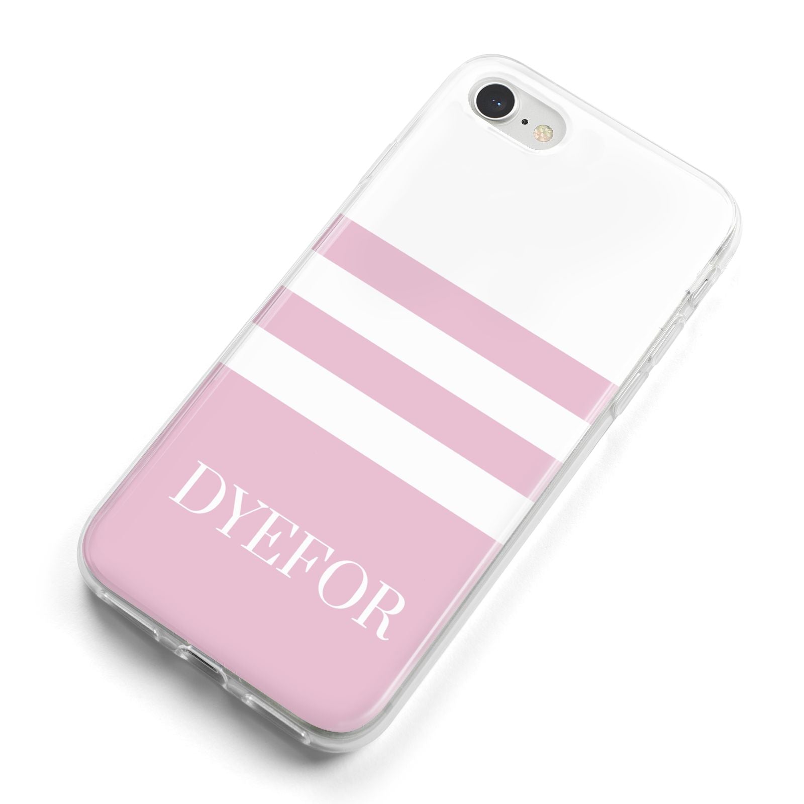 Personalised Name Striped iPhone 8 Bumper Case on Silver iPhone Alternative Image
