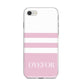 Personalised Name Striped iPhone 8 Bumper Case on Silver iPhone