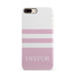 Personalised Name Striped iPhone 8 Plus 3D Snap Case on Gold Phone
