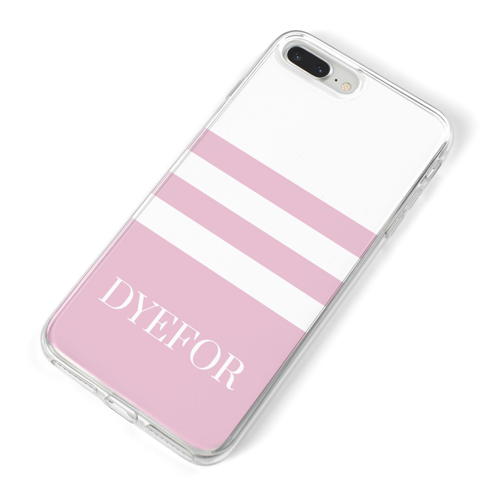 Personalised Name Striped iPhone 8 Plus Bumper Case on Silver iPhone Alternative Image