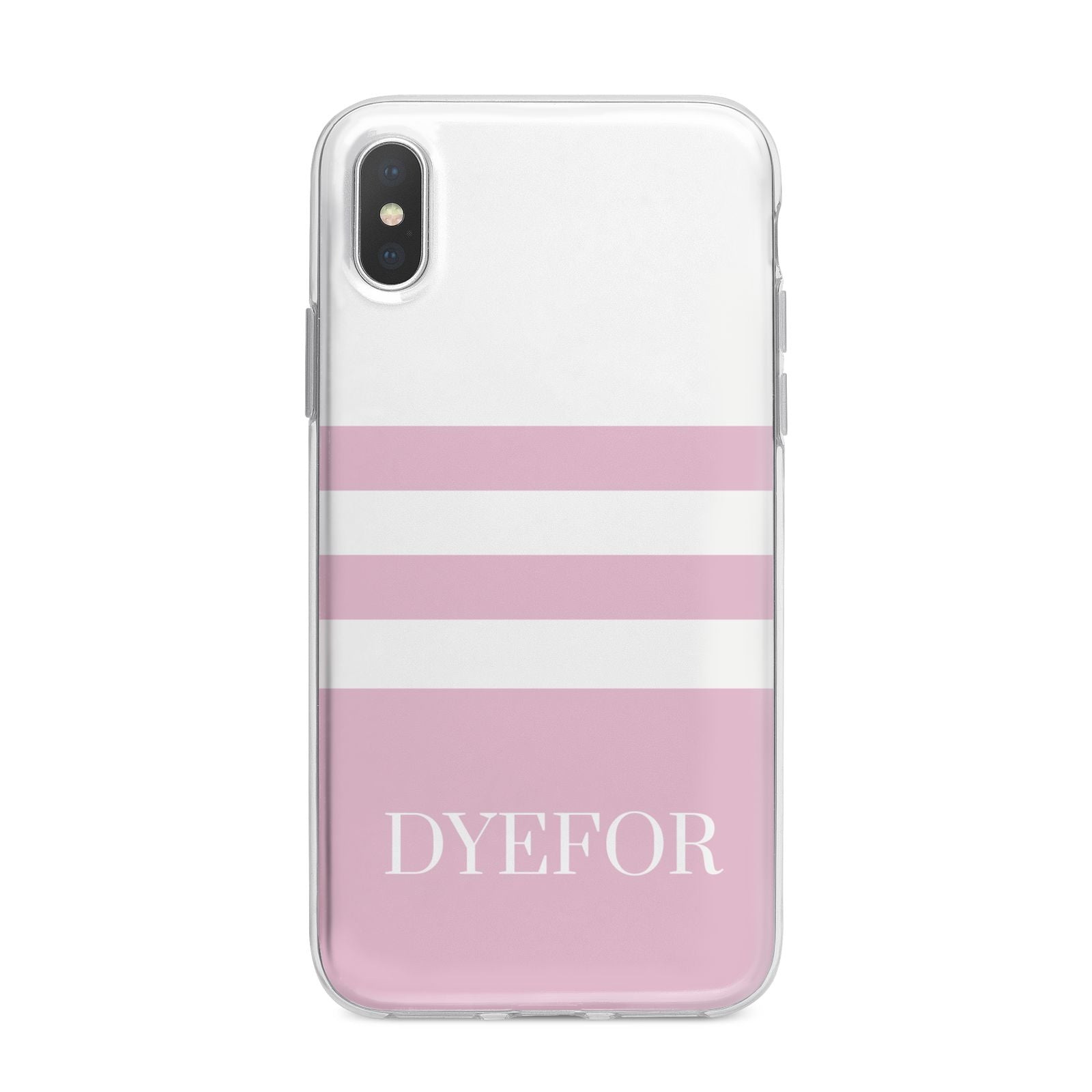 Personalised Name Striped iPhone X Bumper Case on Silver iPhone Alternative Image 1