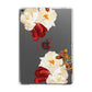 Personalised Name Transparent Clear Floral Apple iPad Grey Case
