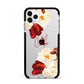Personalised Name Transparent Clear Floral Apple iPhone 11 Pro Max in Silver with Black Impact Case