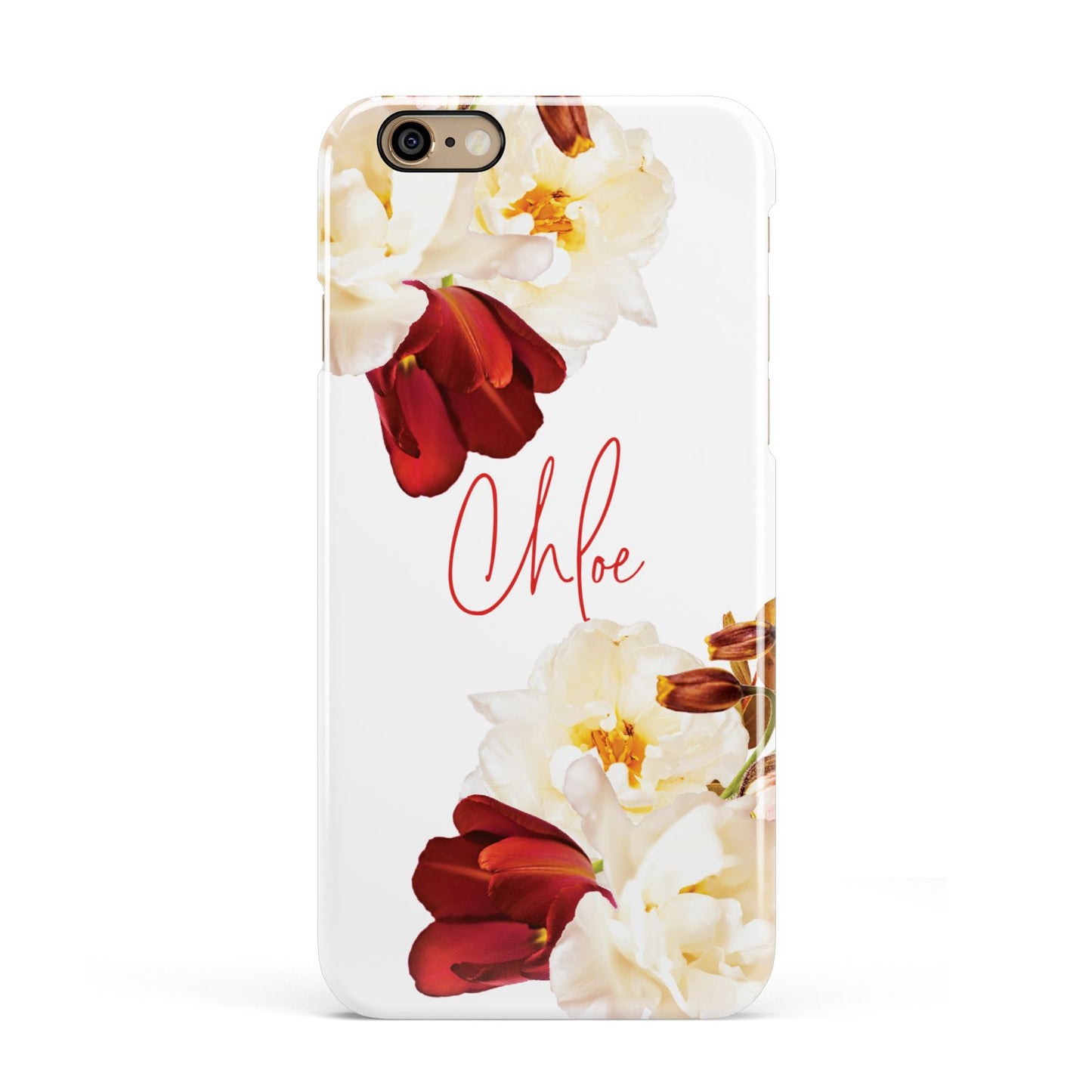 Personalised Name Transparent Clear Floral Apple iPhone 6 3D Snap Case