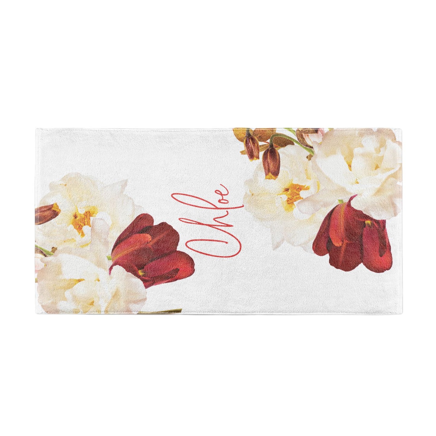 Personalised Name Transparent Clear Floral Beach Towel Alternative Image